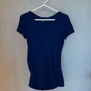 GAP Maternity Pure body Dark Blue V-Neck Short Sleeve Tee
